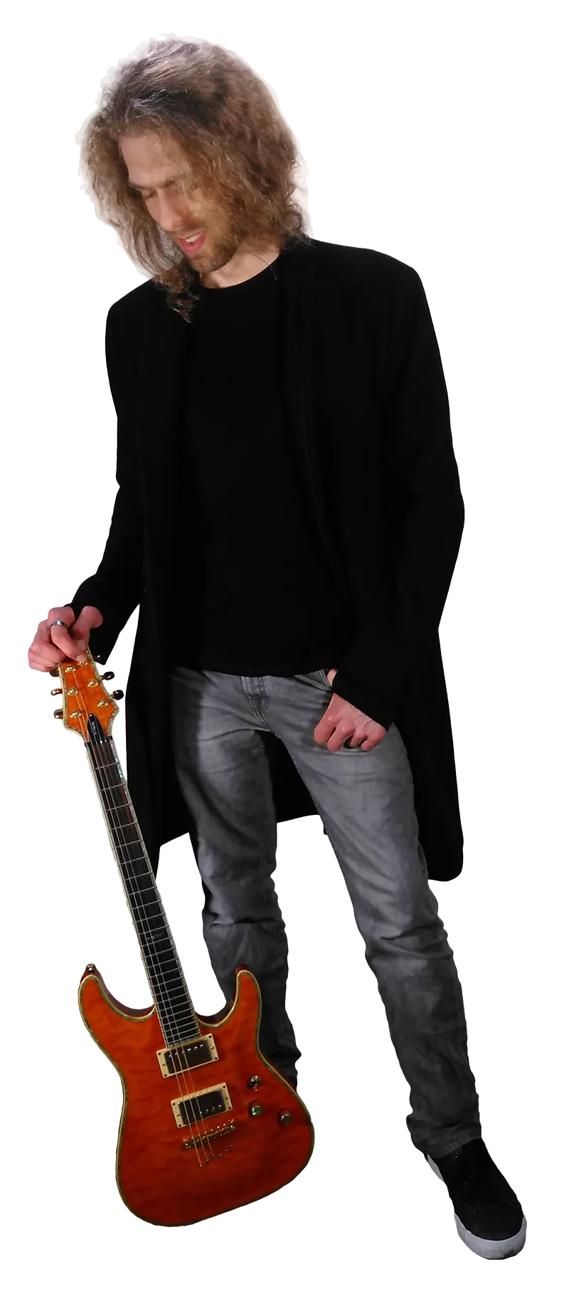 Mike Pearson holding a guitar